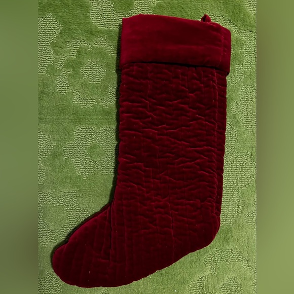 Pottery Barn Channel Quilted Velvet Stocking- Estella EUC - Picture 4 of 5